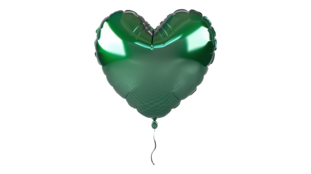 Vibrant Green Heart Balloon Icon for Romantic Celebrations and Events