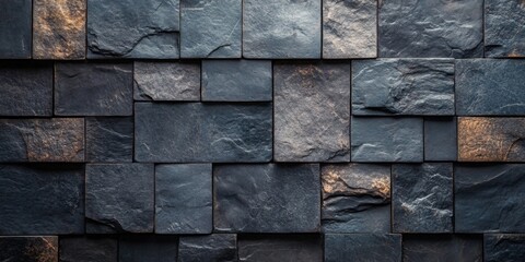 Stone wall with natural texture and geometric pattern
