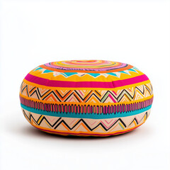 Colorful meditation cushion, isolated