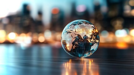 Visualizing global financial inequality through an illuminated globe depicting economic disparities