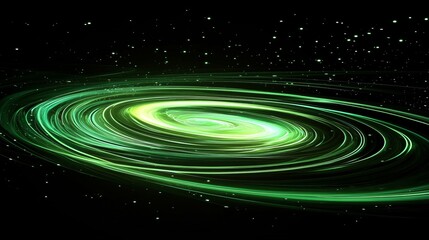 Comet-like neon lines and vortex streams against a dark background. 