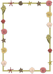 greeting card, invitation, baby shower, birthday template in cartoon under the sea style