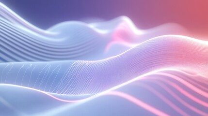 Glowing modern wave lines on white, futuristic sound waves.