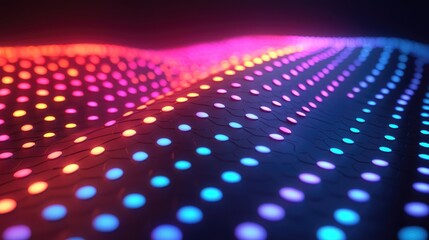 Abstract Colorful Geometric Background: Futuristic Neon Lights and Vibrant Wave Pattern Design