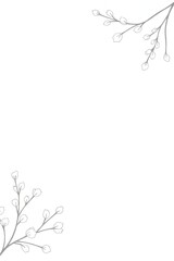 Obraz premium A minimalist design featuring delicate floral branches in the corners.
