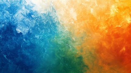 Hot-cold gradient with orange, blue, and green tones.