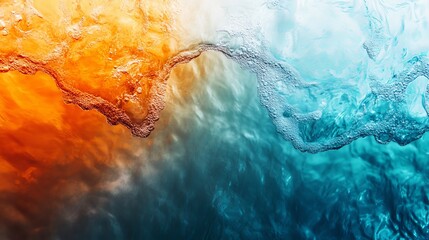 Hot-cold gradient with orange, blue, and green tones.