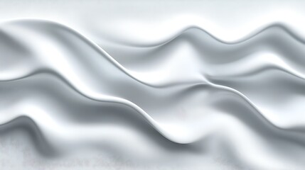 Obraz premium Abstract White Fabric Draped Waves Background
