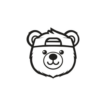 recommend clip art: silhouette of handsome bear wearing bandana