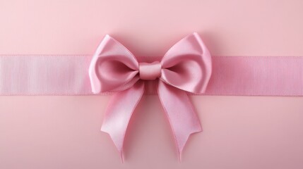 Pink ribbon bow for gift wrapping