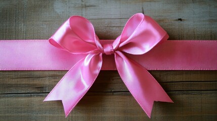 Pink ribbon bow for gift wrapping