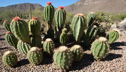 Fototapeta premium cactus with small pabble in desert 