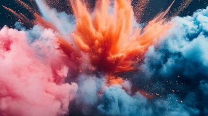 Powder explosion flying in various directions 