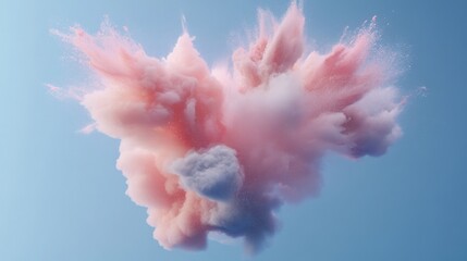 Powder explosion flying in various directions 