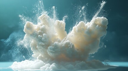 Powder explosion flying in various directions 
