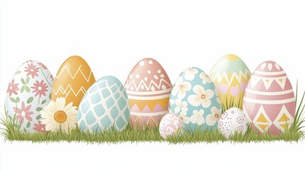 Easter's Day Easter Eggs Colorful decorated Easter eggs in grass setting.