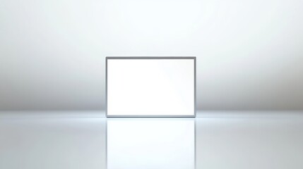 Tablet device with a blank screen, isolated on a white background with reflective highlights