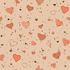 Valentine's day seamless background with colorful hearts for greeting card and gift design