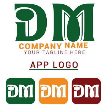 DM app logo design template, dm logo design, DM app logo