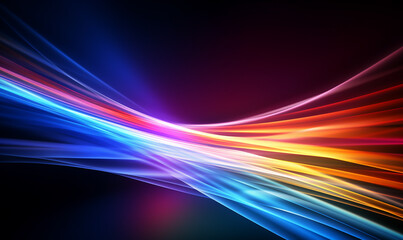 A color light effect that comes out from the top down, a line light, a glow effect, a light effect, Black background.