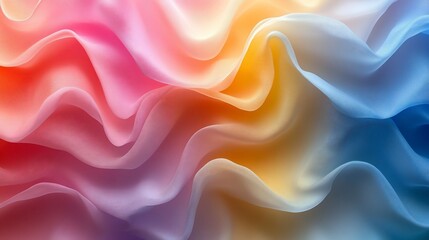 Fototapeta premium Abstract Rainbow Fabric Texture: A Colorful Wave of Softness