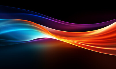 Fototapeta premium A color light effect that comes out from the top down, a line light, a glow effect, a light effect, Black background.