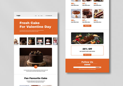 Email Newsletter Template for Valentine Day