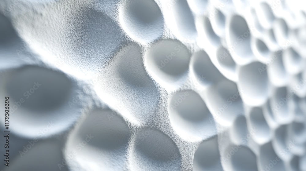Poster textured surface with raised bubbles showcasing unique patterns and shadows in soft lighting. genera