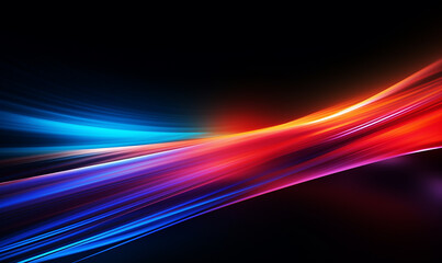 A color light effect that comes out from the top down, a line light, a glow effect, a light effect, Black background.