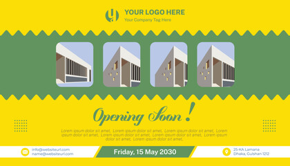 Opening Soon Banner vector illustration, background for new store, club, etc. Template banner, flyer, design element, and decoration for the opening ceremony