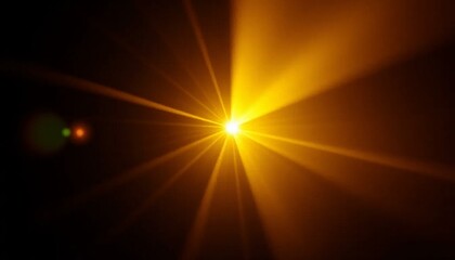 Golden Light Beam Effect on Dark Background