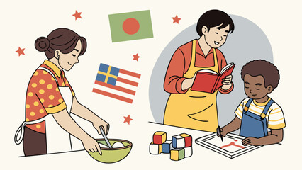 Diverse Children Learning Through Play and Cooking