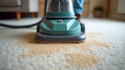 carpet cleaning machine in action