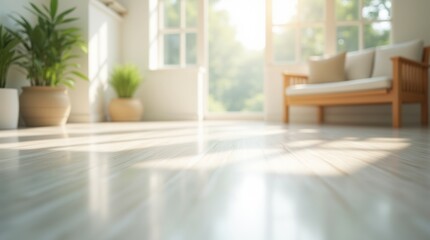 Fototapeta premium freshly polished floor in a bright room