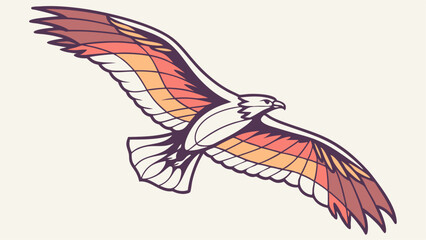 Vibrant Illustration of a Majestic Bird in Flight