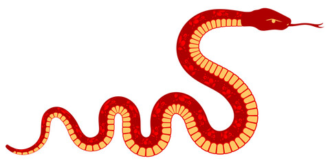 Fototapeta premium Isolated vector snake illustration, chinese year of the snake
