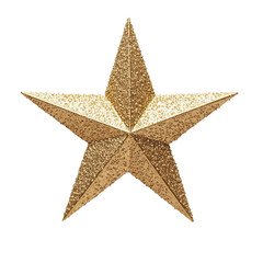 Obraz premium Golden star decoration with glittery texture, perfect for festive occasions and celebrations. This eye catching ornament adds touch of elegance and sparkle to any setting