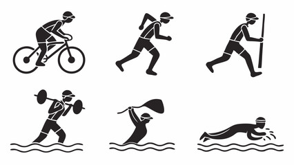 Illustration of Various Triathlon Activities