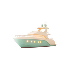 Obraz premium Stylish yacht illustration perfect for travel and leisure themes., isolated on a transparent background.