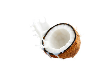 coconut on white background