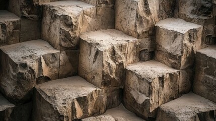 intricate limestone blocks of the Great Pyramid, showing the precision with which they were stacked to create one of the worlds most iconic structures