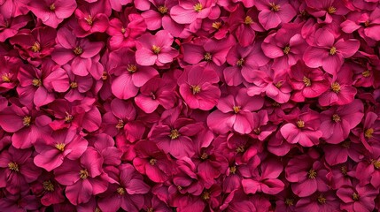 Fototapeta premium A vibrant tapestry of magenta blossoms, a profusion of petals creating a rich and romantic floral scene.