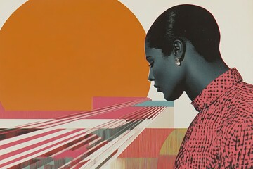 Vibrant collage design celebrating black history month with retro elements