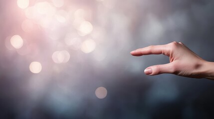 Graceful Hand Gesture Against Blurred Bokeh Lights