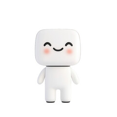 Fototapeta premium A cheerful, smiling character figure ideal for creative and playful designs., isolated on a transparent background.