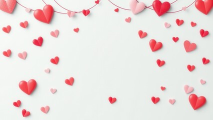 Romantic background with hearts.