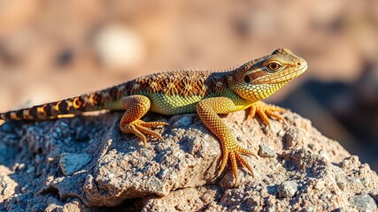 Desert Spiny Lizard on Granite, Sonoran Desert, Arizona, High-Quality Photo, Bright Scales