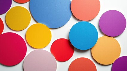 Diagonal Round Stickers Mockup - Geometric Design