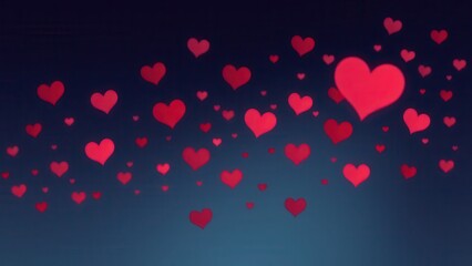 Obraz premium Romantic background with hearts.