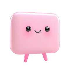 Fototapeta premium A cute pink character with a smiling face and small legs, perfect for playful designs., isolated on a transparent background.